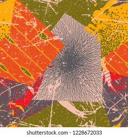 Abstract seamless chaotic pattern with urban geometric elements. Texture pattern for covers, banners, booklets, etc. For web or printed media.