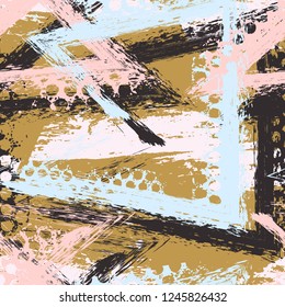 Abstract seamless chaotic pattern with urban geometric elements , for textile. Modern grunge background . Wallpaper for boys and girls