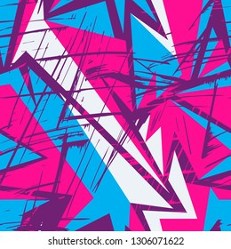 Abstract seamless chaotic pattern with urban geometric elements. Texture pattern for cloth, design, covers, banners, booklets, etc.