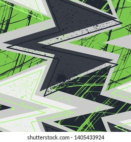 Abstract seamless chaotic pattern with urban geometric curved elements.