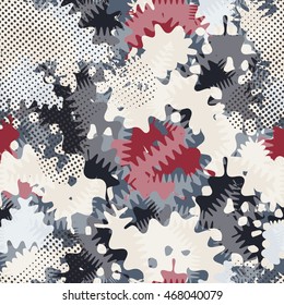 Abstract seamless chaotic pattern with urban geometric elements. Wallpaper for boys and girls