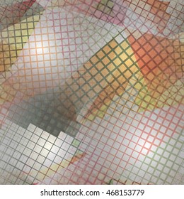 Abstract seamless chaotic pattern with urban geometric elements, scuffed, drops, sprays, triangles. Texture pattern for covers, banners, booklets, etc. For web or printed media.