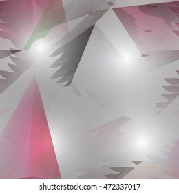 Abstract seamless chaotic pattern with urban geometric elements, scuffed, drops, sprays, triangles. Texture for covers, banners, booklets, etc. For web or printed media.