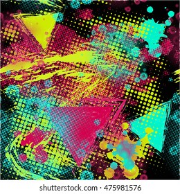 Abstract seamless chaotic pattern with urban geometric elements , Modern abstract design poster, cover, card design.