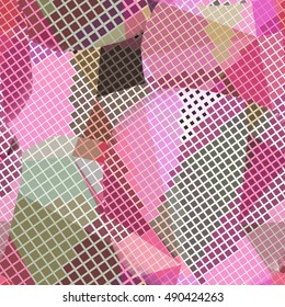 Abstract seamless chaotic pattern with urban geometric elements, scuffed, drops, sprays, triangles. Texture pattern for covers, banners, booklets, etc. For web or printed media.