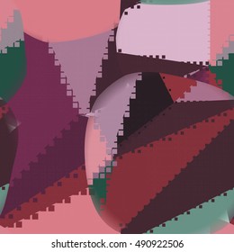 Abstract seamless chaotic pattern with urban geometric elements, scuffed, drops, sprays, triangles. Texture pattern for covers, banners, booklets, etc. For web or printed media.