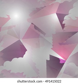 Abstract seamless chaotic pattern with urban geometric elements, scuffed, drops, sprays, triangles. Texture pattern for covers, banners, booklets, etc. For web or printed media.