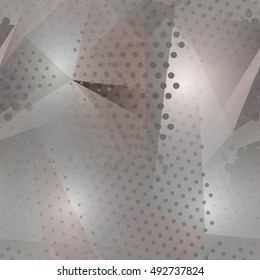 Abstract seamless chaotic pattern with urban geometric elements, scuffed, drops, sprays, triangles. Texture pattern for covers, banners, booklets, etc. For web or printed media.