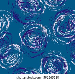 Abstract seamless chaotic pattern with urban grunge circles, flowers. Wallpaper for boys and girls.