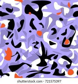 Abstract seamless chaotic pattern with urban geometric elements, military style , for textile. Modern grunge background