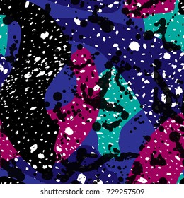 Abstract seamless chaotic pattern with urban geometric elements , for textile. Modern grunge background . Wallpaper for boys and girls