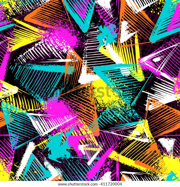 Abstract Seamless Chaotic Pattern Urban Geometric: vector de stock ...