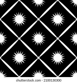 Abstract seamless checked black and white pattern. Vector art.