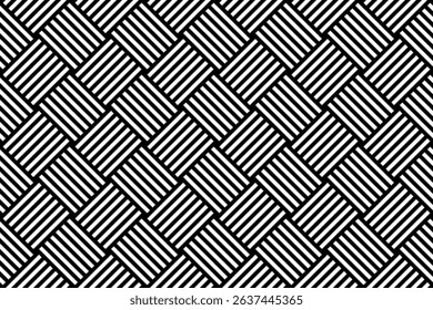 Abstract Seamless Checked Pattern. Geometric Striped Lines Texture. Vector Art.