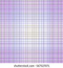 Abstract seamless checkered pastel colored pattern. Seamless background of white, lilac, blue and purple intersected stripes. Fabric textile design. Vector illustration.