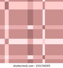 Abstract seamless checkered pattern in shades of dusty pink. Vector design.