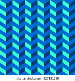 Abstract seamless chevron pattern in light and dark blue colors. Geometric seamless chevron pattern in blue palette. Vector.