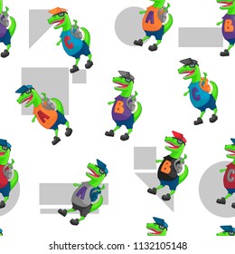Abstract seamless childish pattern. Cartoon style repeated backdrop for boy and girl, textile, clothes, wrapping paper. 
