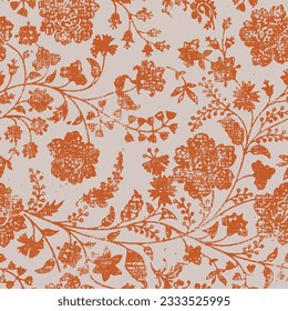 Abstract and seamless chintz pattern,Fantasy flowers in retro, vintage, jacobean embroidery style. Seamless pattern, background. Vector illustration., vector de stoc