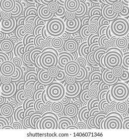 Abstract seamless circle pattern background design - color vector graphic with concentric circles