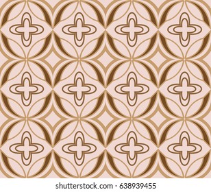 Abstract seamless circle pattern with geometric elements and arabic motivesd