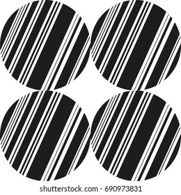 Abstract seamless circle, striped pattern as vector background