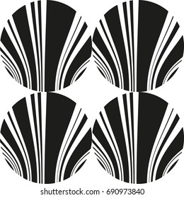 Abstract seamless circle, striped pattern as vector background