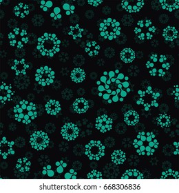 Abstract seamless circles design pattern unusual collection. Vector isolated repeatable round shapes background. Universe futuristic metaball dots wallpaper set.