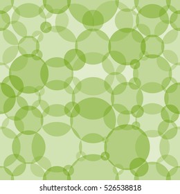 Abstract seamless circles pattern. Overlapping light and dark green balloons background. Geometric backdrop for printing wallpaper, presentation or flyer with bubbles.