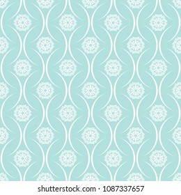 Abstract seamless circular link pattern of Powder Blue color for wallpapers and background.