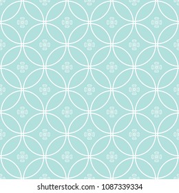 Abstract seamless circular link pattern of Powder Blue color for wallpapers and background.