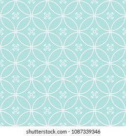 Abstract seamless circular link pattern of Powder Blue color for wallpapers and background.