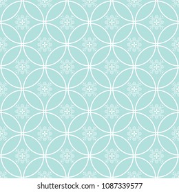 Abstract seamless circular link pattern of Powder Blue color for wallpapers and background.