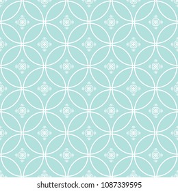 Abstract seamless circular link pattern of Powder Blue color for wallpapers and background.
