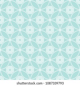 Abstract seamless circular link pattern of Powder Blue color for wallpapers and background.