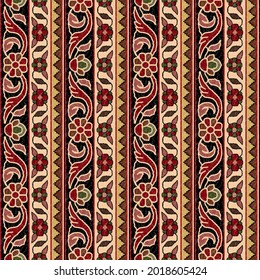 Abstract seamless  color full   ajrakh print ornament bunch pattern background design