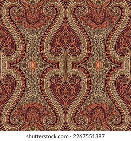 Abstract seamless  color full  carpet paisley fabric effect  print ornament  pattern background design