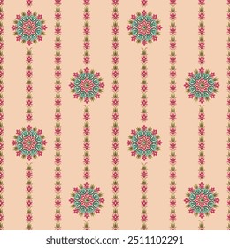 Abstrato cor sem emenda círculo cheio paisley padrão creme plano de fundo design