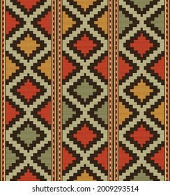 Abstract seamless  color full geometric fabric effect pattern background design