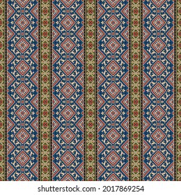 Abstract seamless  color full geometric  ajrakh print pattern background design