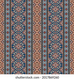 Abstract seamless  color full geometric  ajrakh print pattern background design