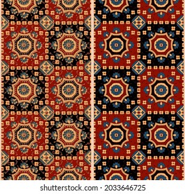 Resumen color sin fisuras efecto de tejido de paisaje geométrico completo diseño de fondo de patrón de impresión ajrakh