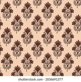 Abstract seamless  color full geometric paisley ajrakh print ornament bunch pattern background design