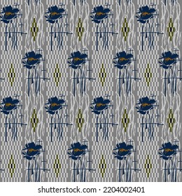 Abstract seamless  color full geometric paisley fabric effect  print  pattern  background design