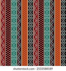 Abstract seamless color full geometric bandhani pattern background design