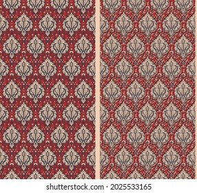 Abstract seamless  color full paisley fabric effect ajrakh print ornament bunch pattern background design