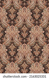 Abstract seamless  color full  paisley fabric effect  print ornament bunch pattern background design