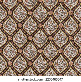 Abstract seamless  color full  paisley fabric effect  ajrakh print  bunch pattern  background design