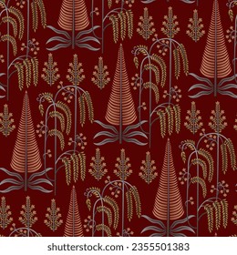 Abstract seamless  color full  paisley mughal motif  print  bunch pattern  background design