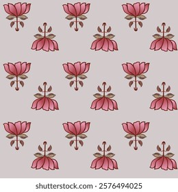 Abstract seamless color full paisley flower leaf mughal motif bunch pattern cream background design